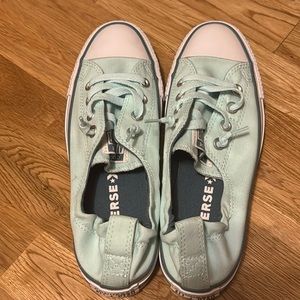 New Converse Teal white Shoreline slip on tennis shoes